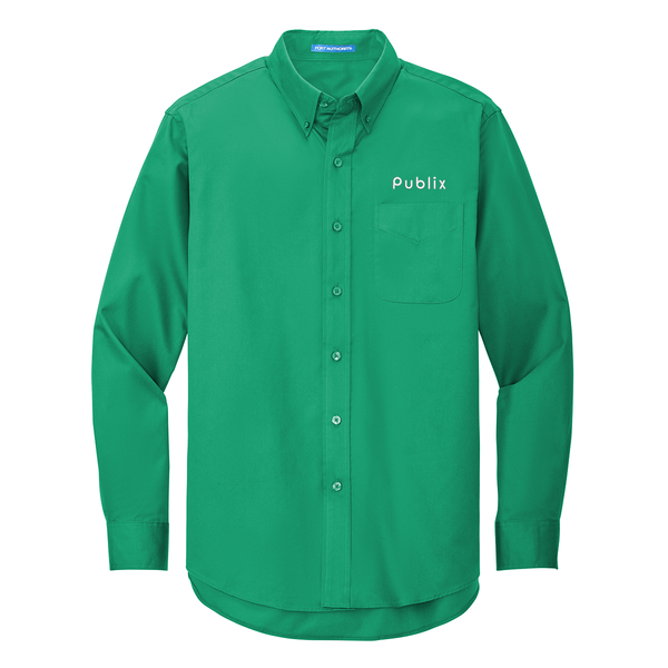 knee length dresses for ladies Hisdern Emerald Green Cloud Stretch Dress Shirt for Corporate Workwear S