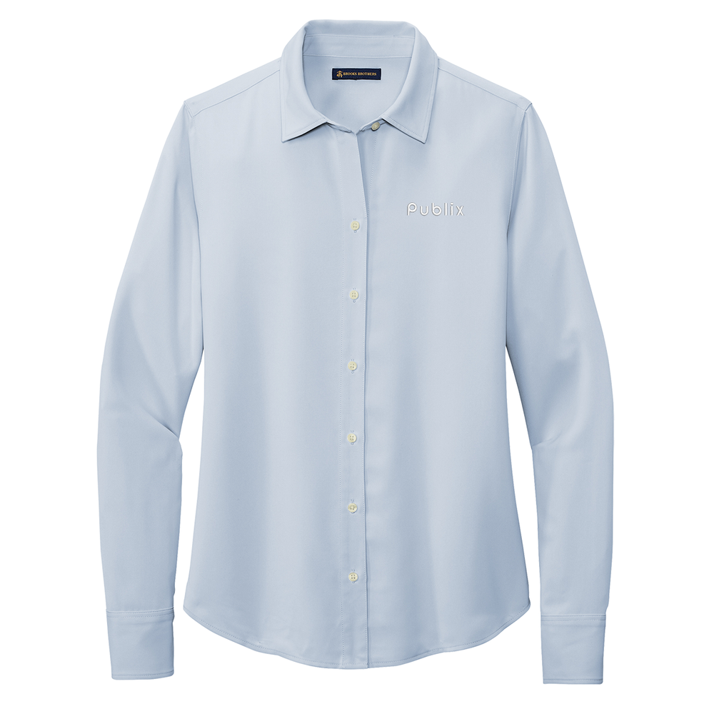 Brooks Brothers® Women’s Full-Button Satin Blouse - Heritage Blue