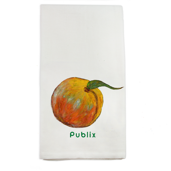 Peach Print Dish Towel Publix Company Store by Partner Marketing Group