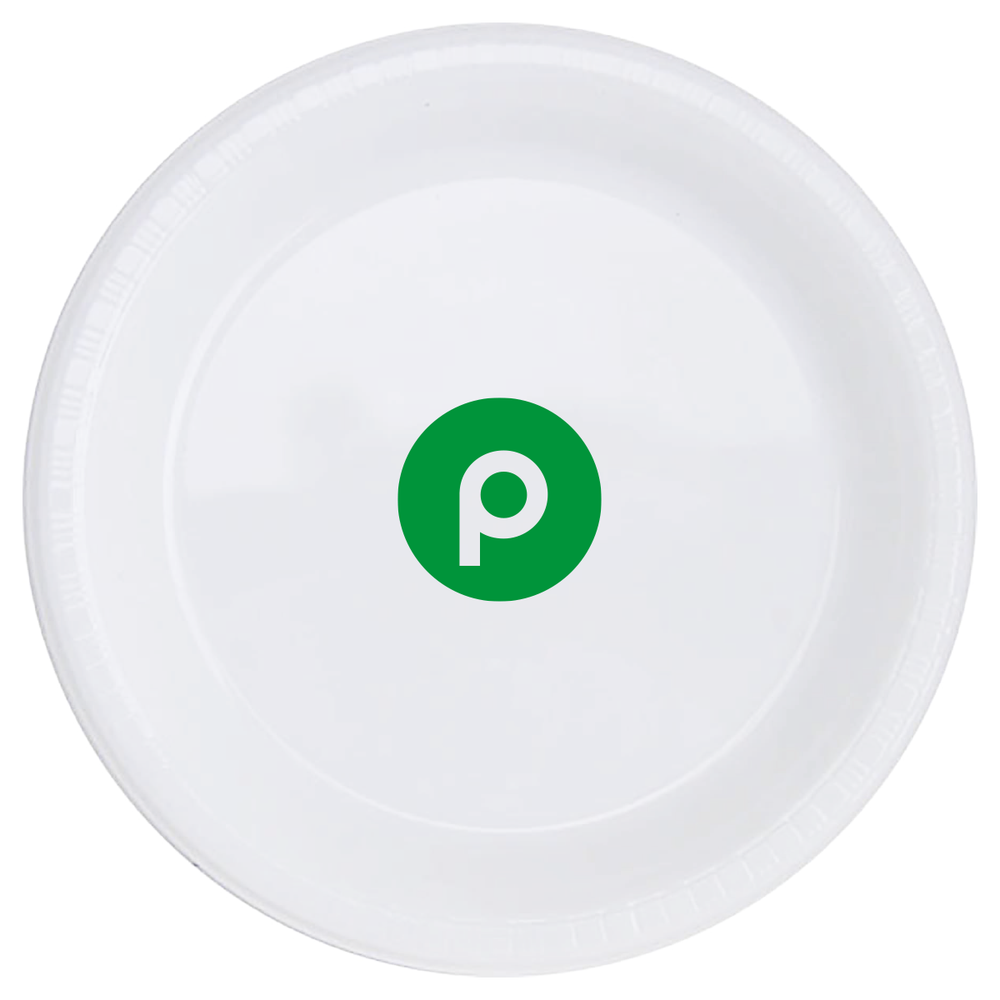 7" Round Plastic Plate - White (Package of 12)