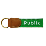 Motif Ribbon and Leather Key Fob