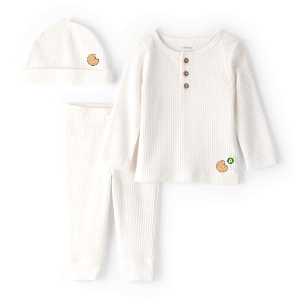 Baby 3-Piece Ribbed Outfit Set
