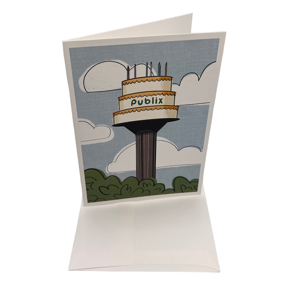 5x7 Vintage Publix Cake Tower Greeting Card