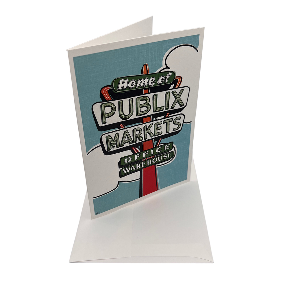 5x7 Vintage Publix Markets Sign Single Greeting Card