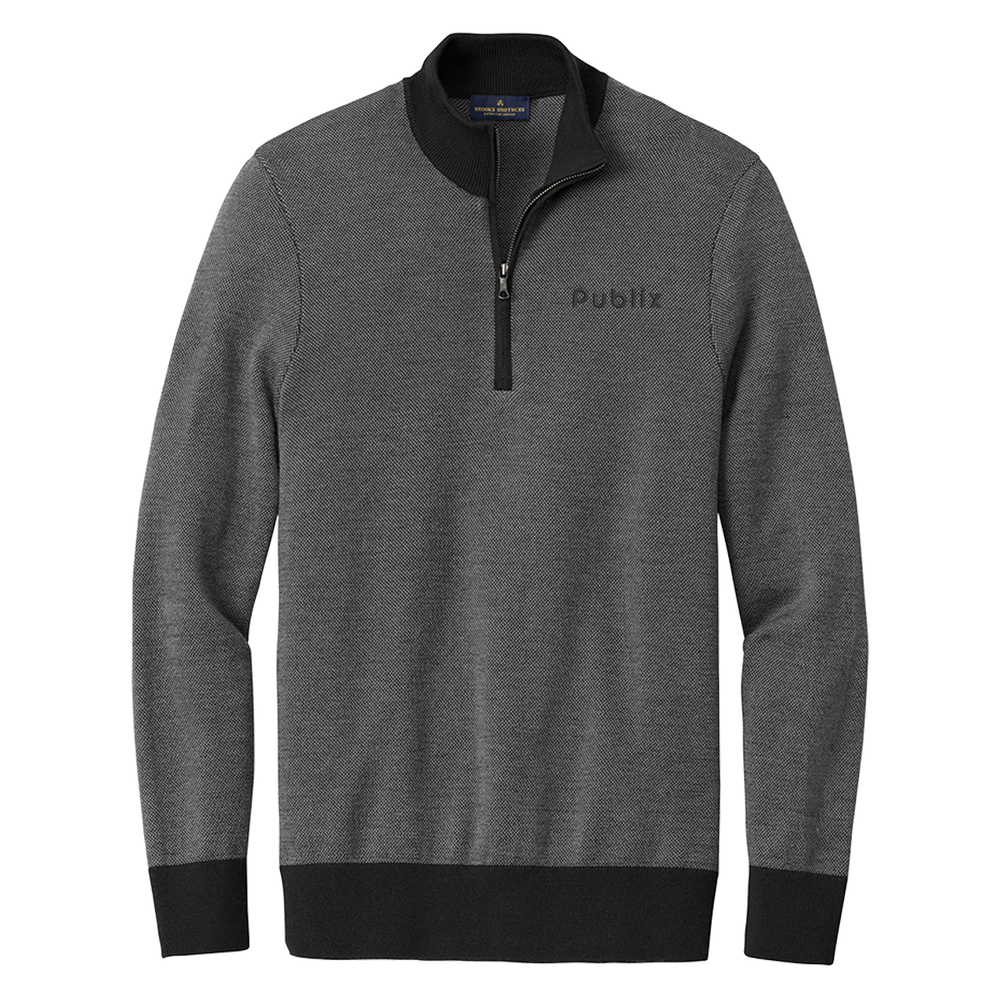 Brooks Brothers ® Washable Merino Birdseye 1/4-Zip Sweater