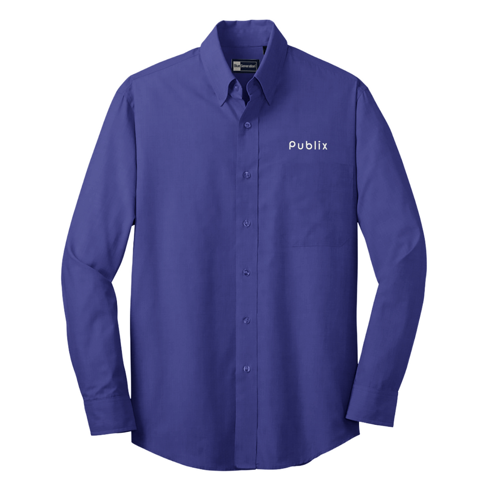 Blue Generation Men's Long Sleeve French Blue Crossweave Shirt Publix Company Store by Partner Marketing Group Blue Generation Men's Long Sleeve French Blue Crossweave Shirt Publix Company Store by Partner Marketing Group