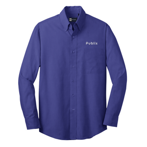 Blue Generation Men's Long Sleeve French Blue  Crossweave Shirt