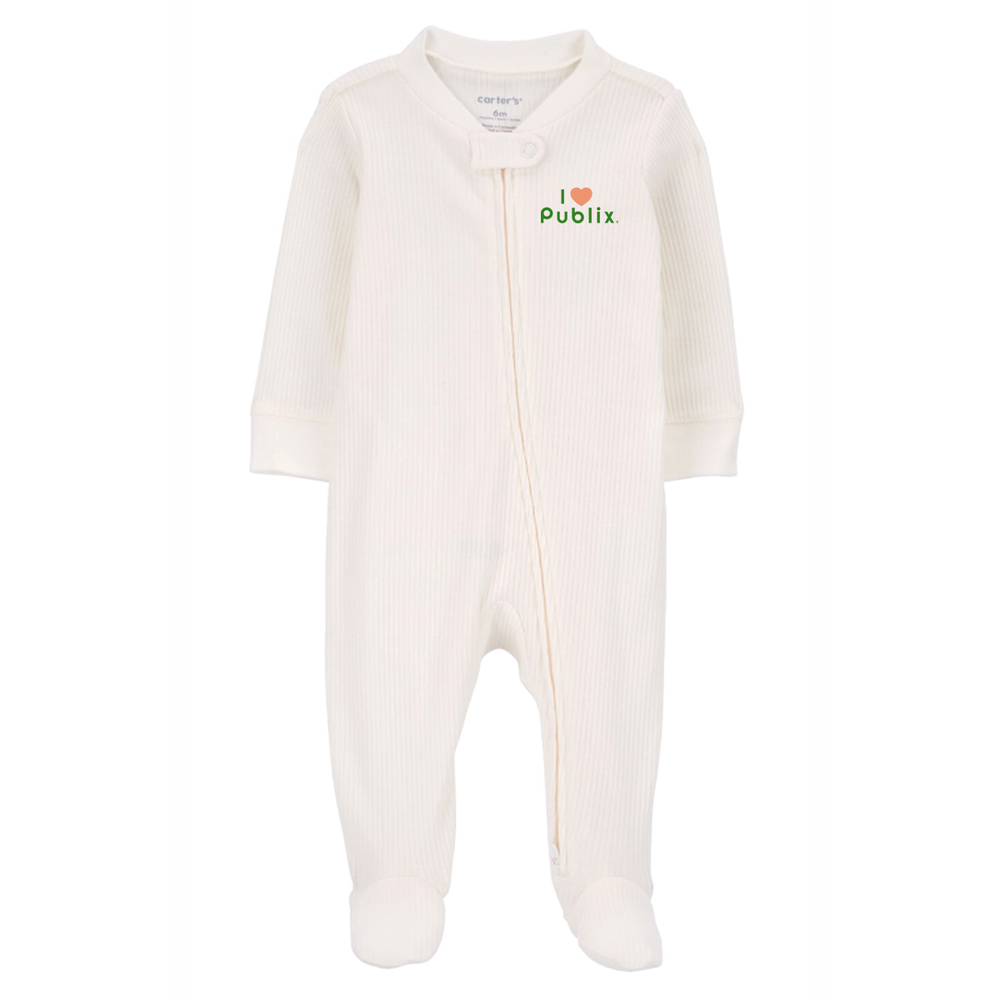 Carter's Baby Zip-Up Ribbed Sleep & Play Pajamas - Ivory