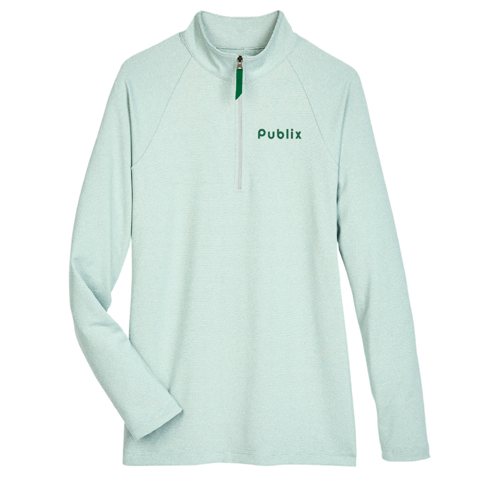 Devon & Jones CrownLux Performance® Ladies' Clubhouse Micro-Stripe Quarter-Zip
