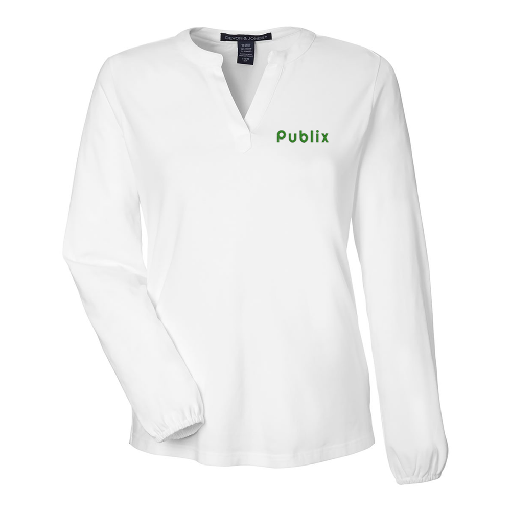 Women's Devon and Jones Raleigh Half Placket Knit Top