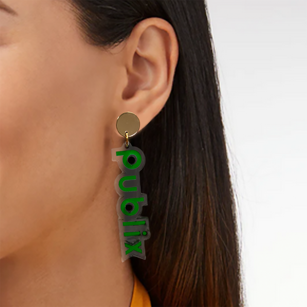 Bourbon and Boweties Publix Logo Earrings