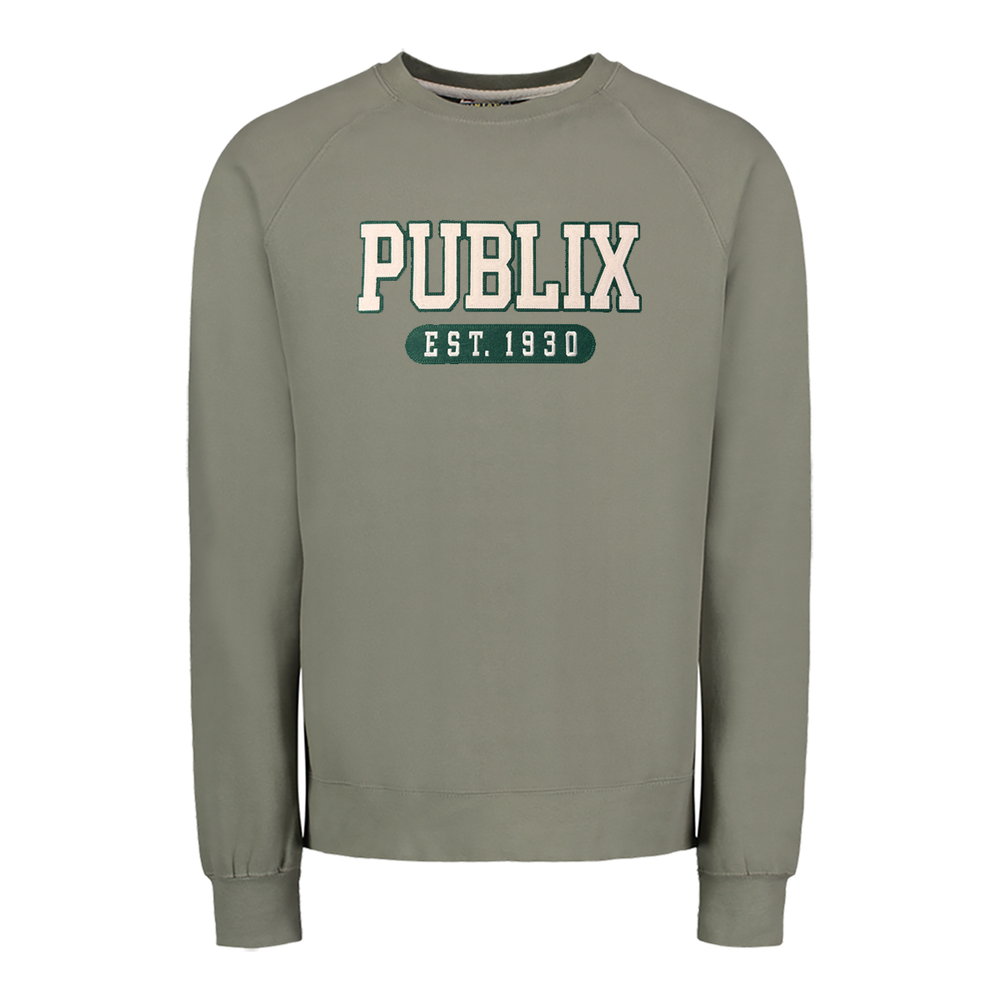 Publix EST. 1930 Vintage Fleece Raglan Crew with Felt Lettering & Embroidery