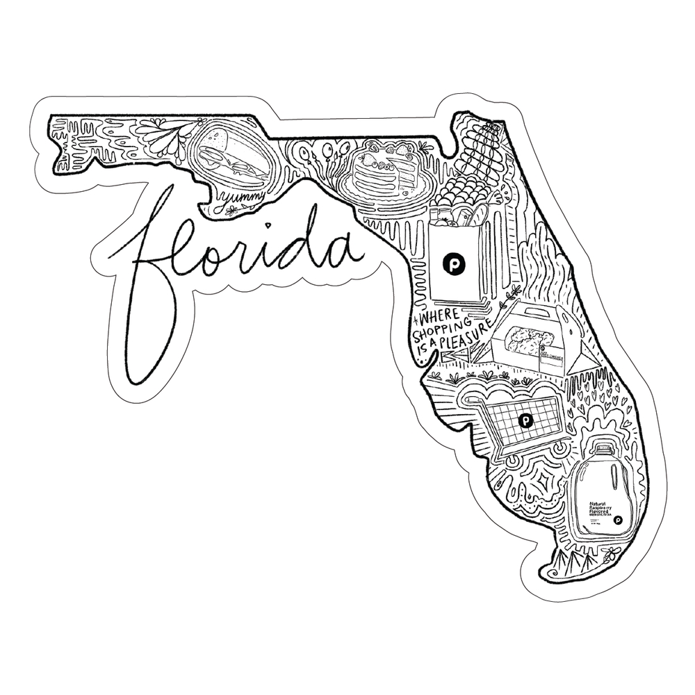 State Of Florida Publix Illustrated Sticker