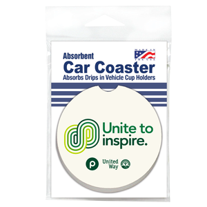UW2023 -  Absorbent Stoneware Car Coasters - 2 in Poly-bag