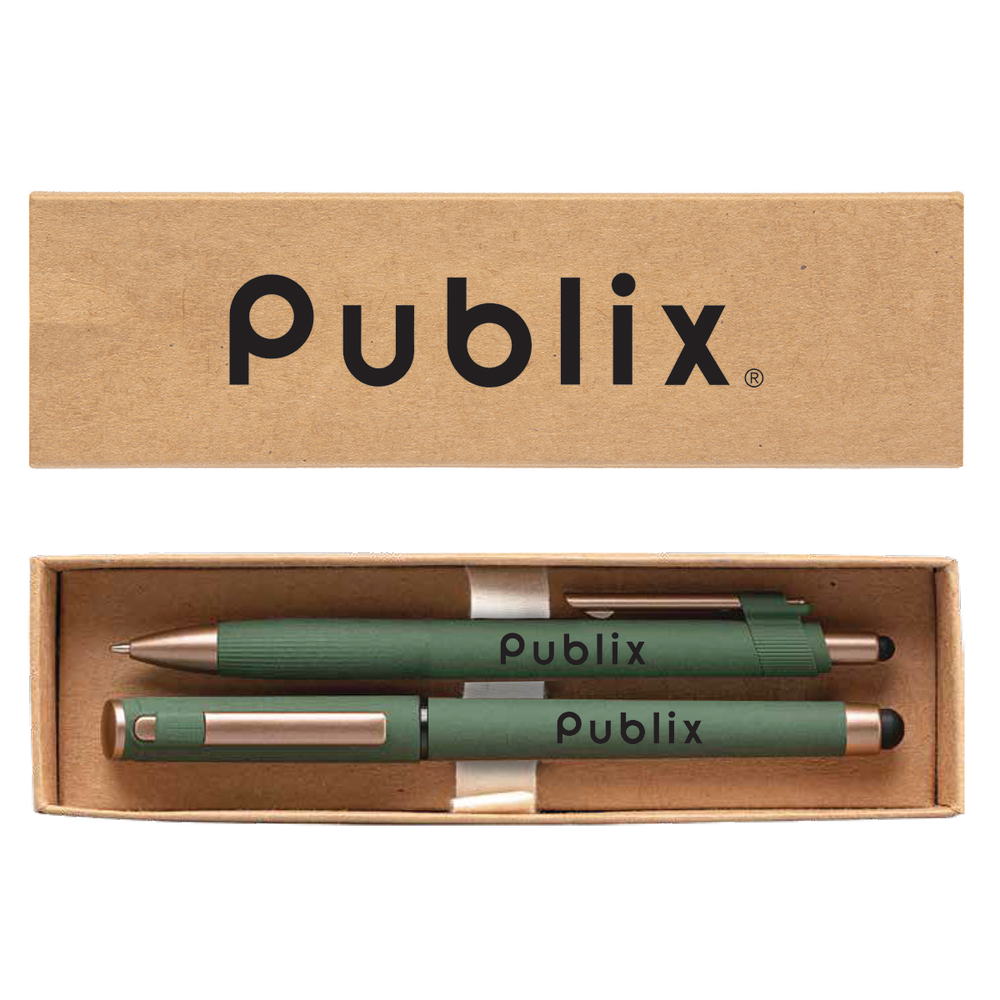 Publix Recycled Bronze Trim Pen Boxed Gift Set