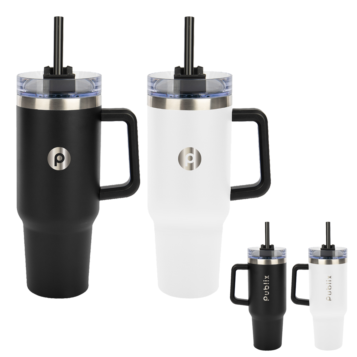 Intrepid Stainless Steel Tumbler, 40 oz. With Straw Publix Company