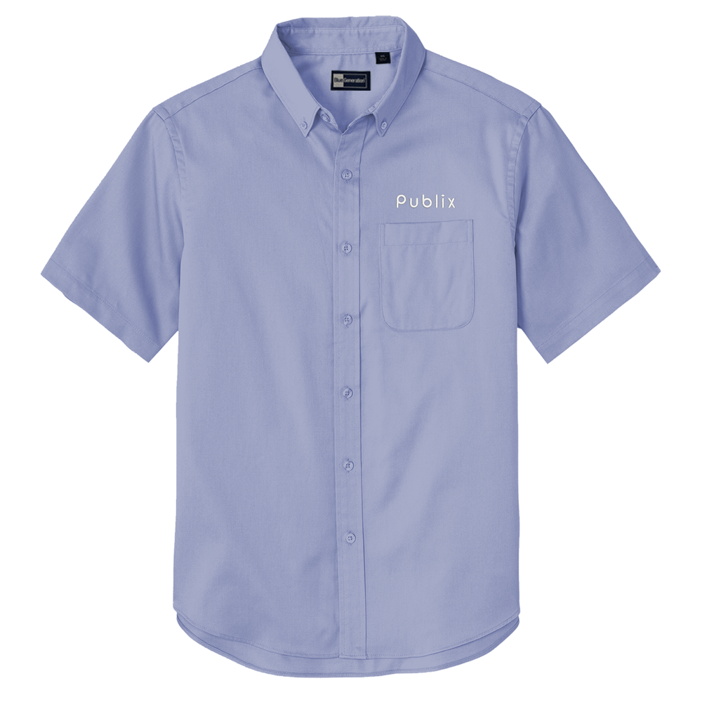 Blue Generation Superblend Poplin Short Sleeve Shirt with Matching Buttons
