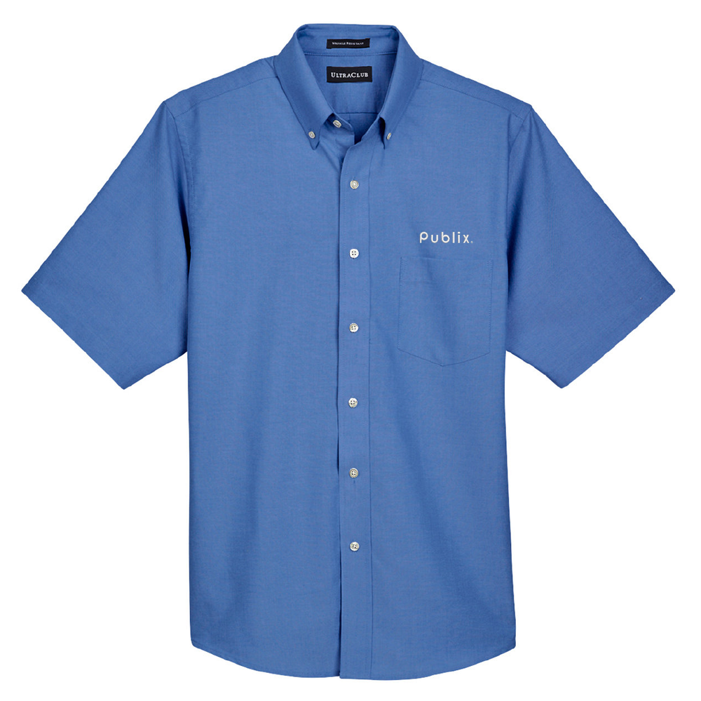 UltraClub Men's TALL Classic Wrinkle-Resistant Short-Sleeve Oxford – Publix  Company Store by Partner Marketing Group