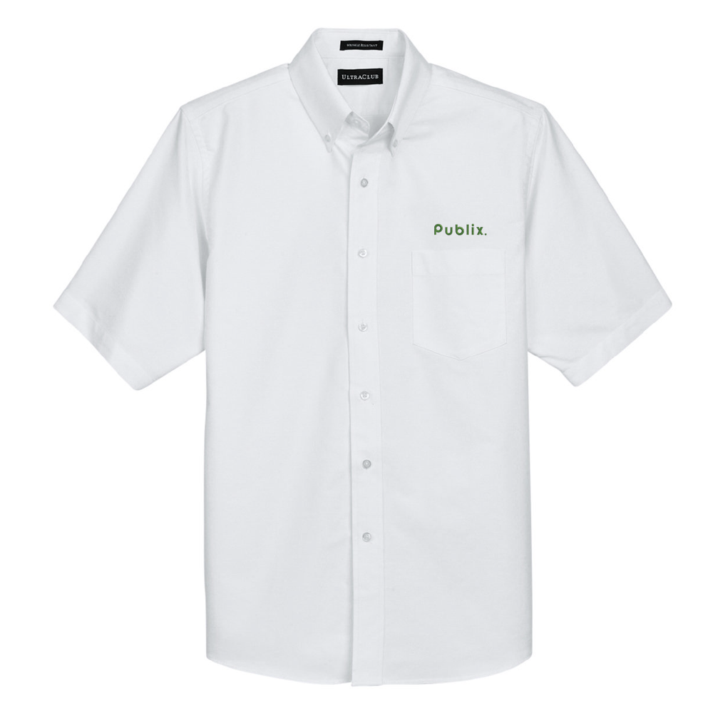 UltraClub Men's Classic Wrinkle-Resistant Short-Sleeve Oxford