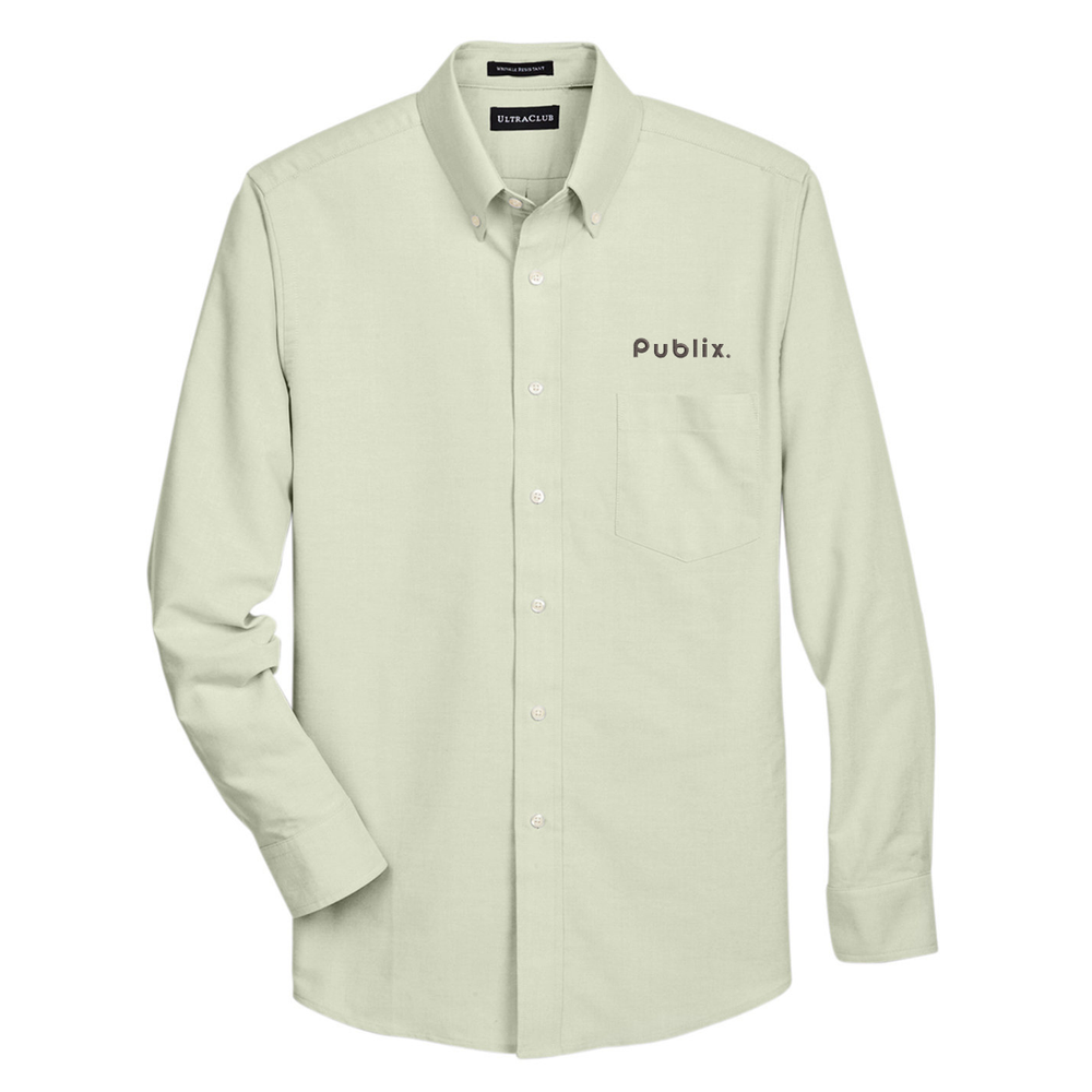 UltraClub Men's Classic Wrinkle-Resistant Long-Sleeve Oxford - Lime –  Publix Company Store by Partner Marketing Group