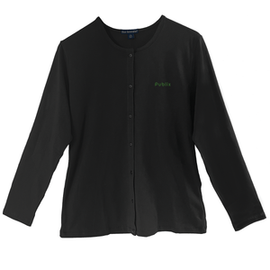 Blue Generation Ladies Long Sleeve Button Front Cardigan Black