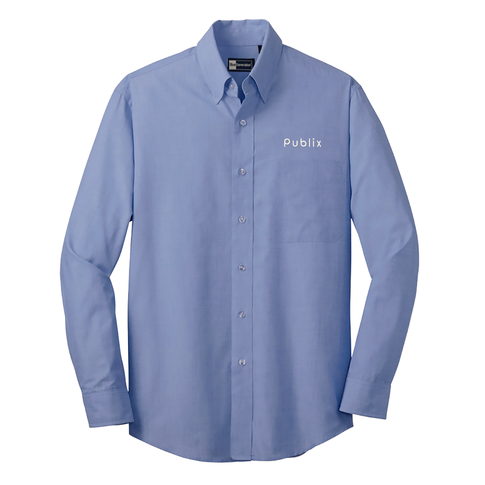 Blue Generation Men's Long Sleeve Crossweave Shirt