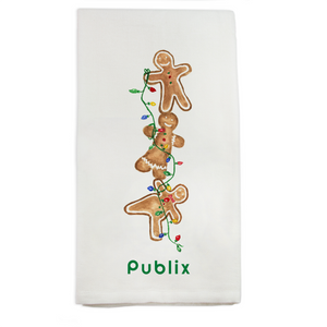 Gingerbread Antics Print Dish Towel