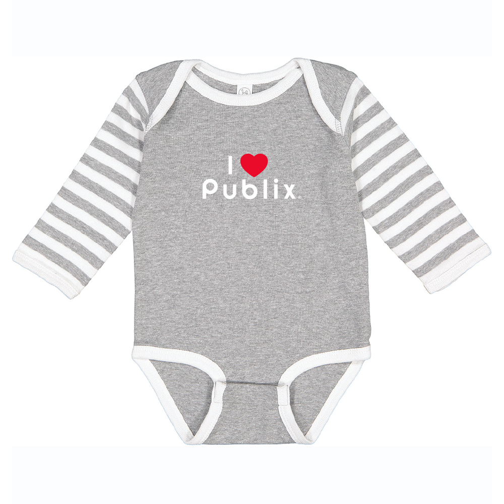 Rabbit Skins Infant Long-Sleeve Baby Rib Bodysuit - HEATHER/WHITE