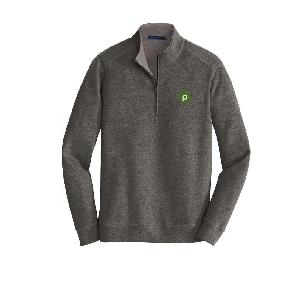 Port Authority Interlock 1/4-Zip - Charcoal Heather/Medium Heather Port Authority Interlock 1/4-Zip - Charcoal Heather/Medium Heather