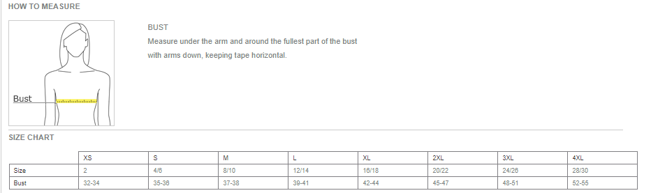 Brooks brothers size chart women's discount