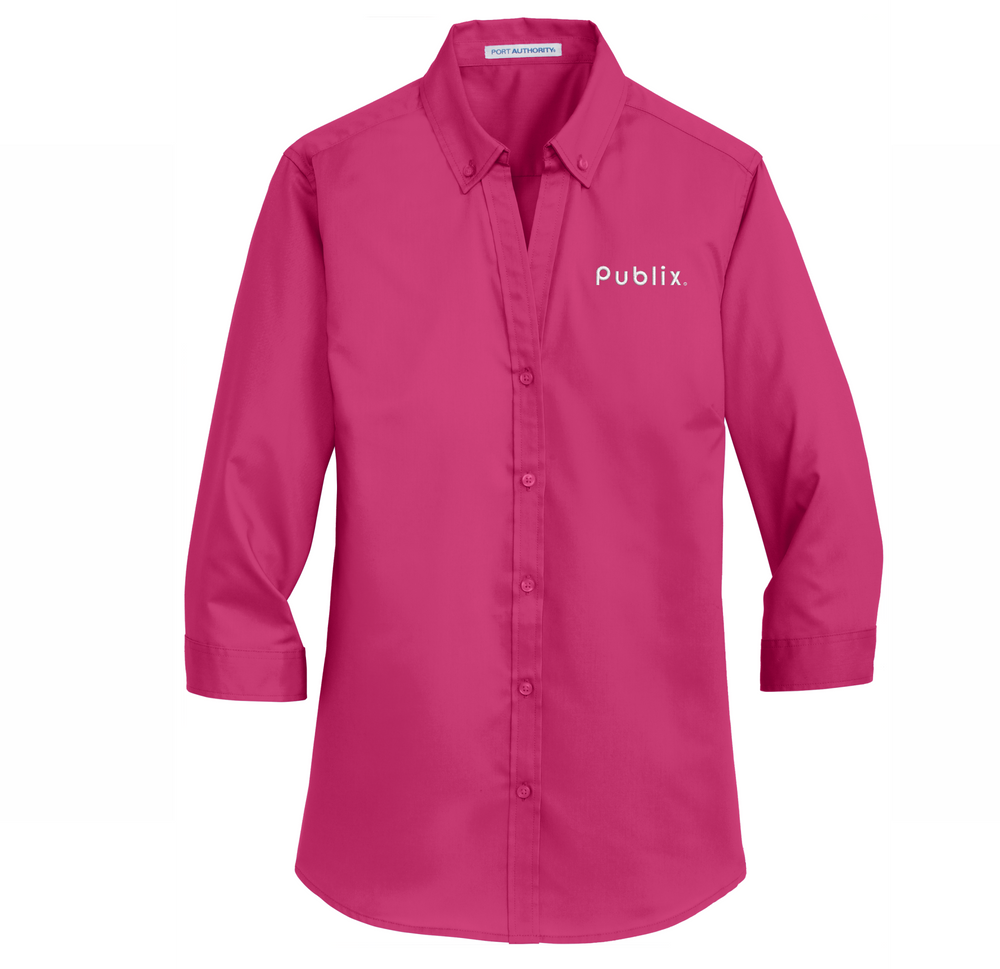 Port Authority® Ladies 3/4-Sleeve SuperPro™ Twill Shirt