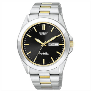 Citizen Men's Two-tone Stainless Watch w/Round Black Dial
